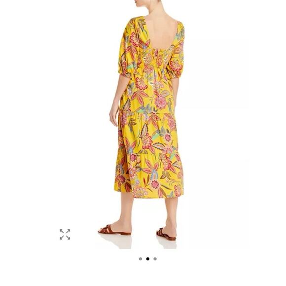 Johny Was Jade Mladen Midi Yellow Floral Sundress Medium - Picture 12 of 13